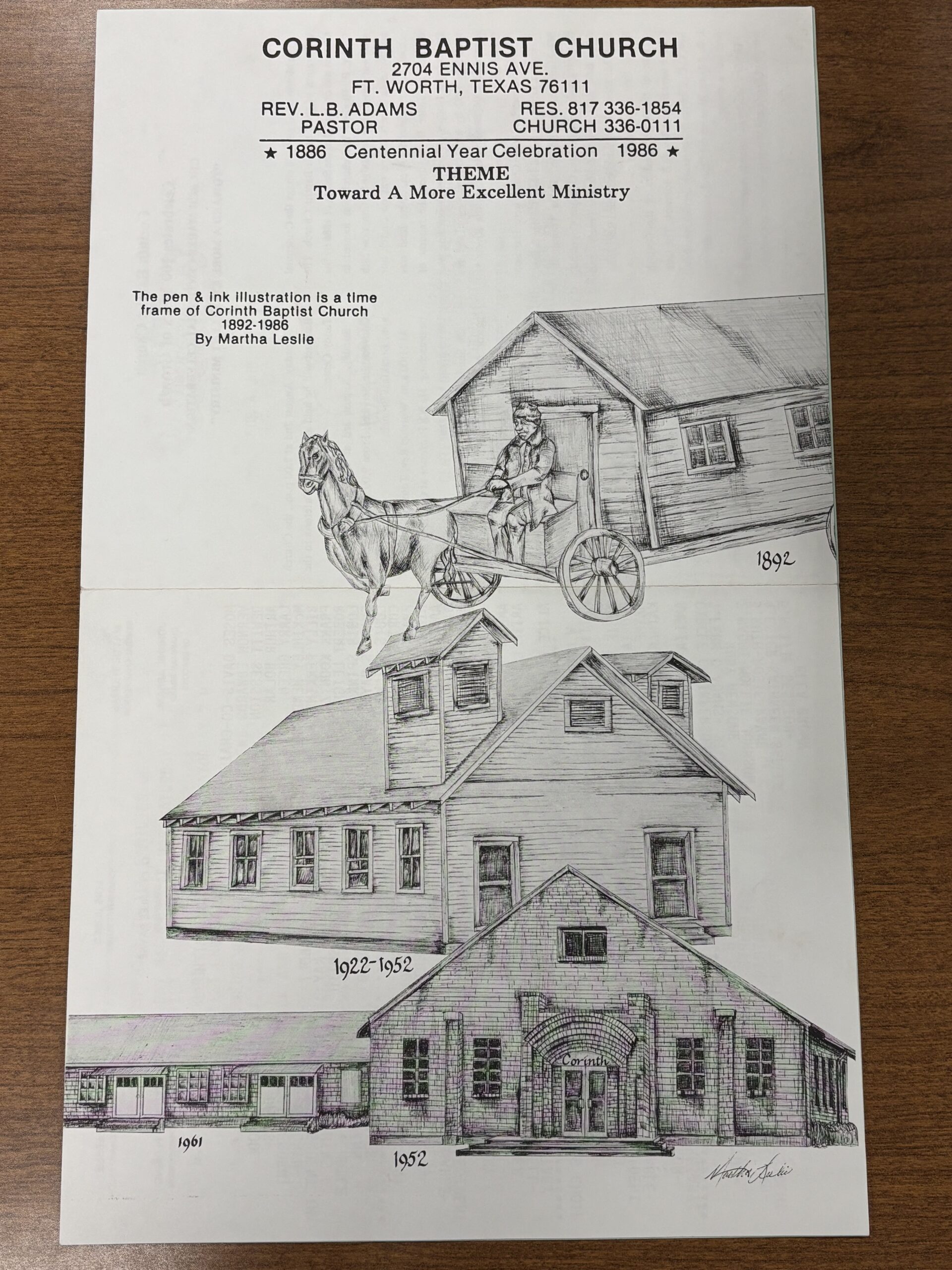 Corinth Baptist Church 1886 to 1986 Centennial Year illustration